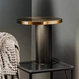 OluceLEDtafellampzwart-goud
