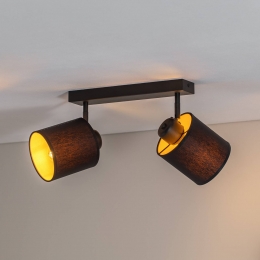 ArgonPlafondlampSuertezwartgoud2-lampstextielstaal