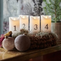 SiriusLEDkaarsSaraAdvent4sthoogte125cmwitzilver