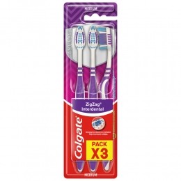 3xColgateTandenborstelZigZagMedium3stuks