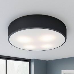 TEMARLIGHTINGPlafondlampCleo50cmIP20zwartmetaalE27