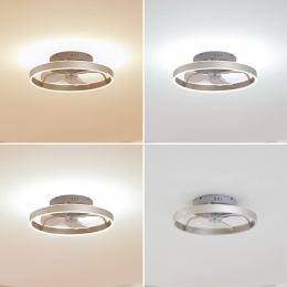 LindbyLEDplafondventilatorMomituzilverstil50cm
