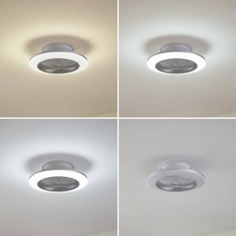 LindbyLEDplafondventilatorMamutizilverstil55cm
