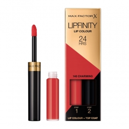 2xMaxFactorLipfinityLiquidLipstick140Charming23ml