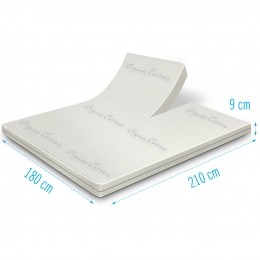 SplittopperOrganicCottonKoudschuim180x210dikte9cm