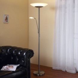 LindbyLEDvloerlampRagnaleeslampjenikkeldimbaar