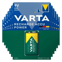 12xVartaRechargeAccuPowerOplaadbareBatterijen9V200mAh