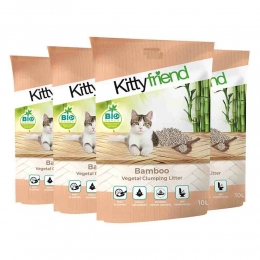 4xKittyFriendKattenbakvullingVegetalBambooClumpingLitter10liter