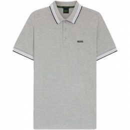 PoloShirtKorteMouwBOSSPaddyPiquPoloShirtSilverGrey