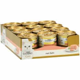 24xGourmetGoldKattenvoerNatMousseZalm85gr
