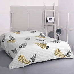 BedspreiFoliageBlanc