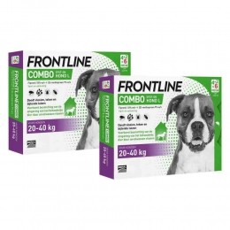 2xFrontlineComboSpotOnAntiVlooienenTekenDruppelsHond20-40kg6pipetten