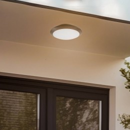 LindbyLEDbuitenplafondlampNairagrijs30cmIP65