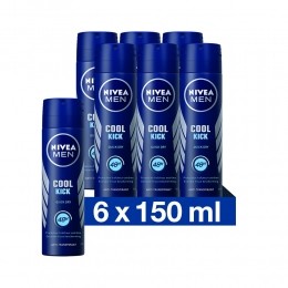 6xNiveaMenDeodorantSprayCoolKick150ml