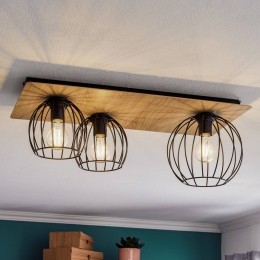 SIGMAPlafondlampMalinhoutenkaphoekig3-lamps