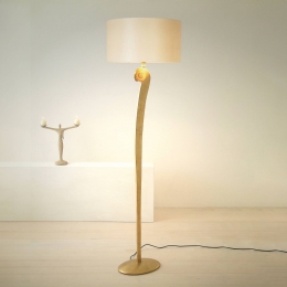 HollnderLinovloerlampgoudkleurigecruhoogte160cmijzer