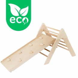LunaToysNaturelECOHoutenKlimrekmetGlijbaanLU-03385