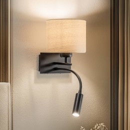 ArgonWandlampHarryrondzwartlichthout