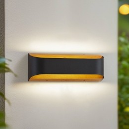 LindbyLEDbuitenwandlampLenorezwartmetaal365cm