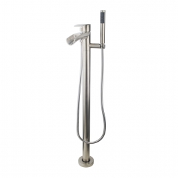 VrijstaandeBadmengkraanWiesbadenWatervalGeborsteldStaal