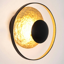 HollnderWandlampSatellite19cmzwart-goud