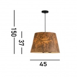 SearchlightHanglampIsla45cmbruinbeigebamboestaal