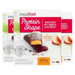 3xModifastProteinShapeReepPureChocoladeSinaasappel6x31gr