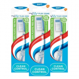 3xAquafreshTandenborstelCleanControlSoft