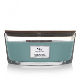 WoodWickGeurkaarsEllipseEvergreenCashmere454gr