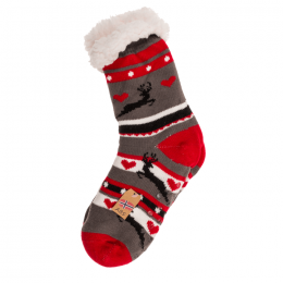 DamesHuissokkenMetAntislipZoolIceFlowerReindeer