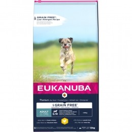 EukanubaAdultGraanvrijSmall-MediumHondenvoerKip12kg