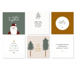 FrieseKerstkaartensetlinnenstructuur-6kaarten-inclusiefenveloppen