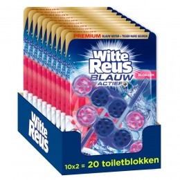10xWitteReusToiletblokBlauwActiefBloesem2stuks