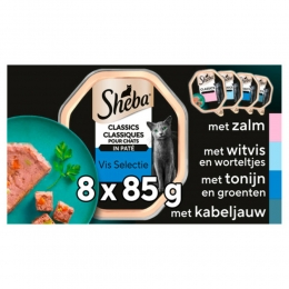 ShebaAdultKattenvoerClassicPatNatvoerVisKuipjes8x85gr