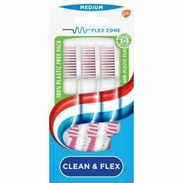 12xAquafreshTandenborstelCleanFlexMedium3stuks