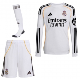 adidasRealMadridThuistenueLangeMouwen2025-2026Kids