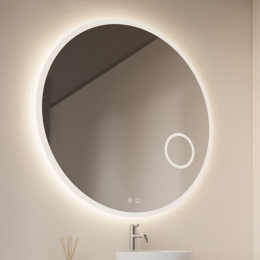 SpiegelGlissDesignSolRond80cmMetLEDVerlichtingEnSpiegelverwarming