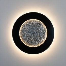 HollnderLEDwandlampLunaPietrabruin-zwart-zilver80cm
