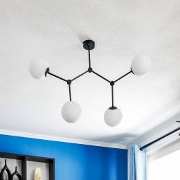 EMIBIGLIGHTINGPlafondlampSpace4-lampszwartopaal