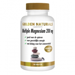 GratisVerzending2xGoldenNaturalsMultipleMagnesium200mgVegan180tabletten
