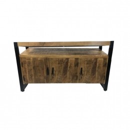 OUTLETOnderkastBWSMangoWood135x45x90cmMetMatZwartMetaal