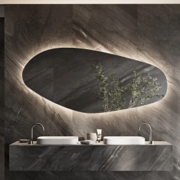 SpiegelMartensMeijerIzmirOrganisch140cmInclIndirecteVerlichtingDimbareSensorenSpiegelverwarming