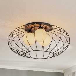 Eko-LightPlafondlampKronoskooizwartdrieopaalbollen