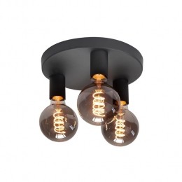 HighlightPlafondlampBasicZwart3lichts25cmE27