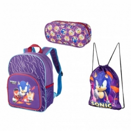 SonictheHedgehogKinderenTerugnaarschoolSet3-deligRugzakTasmap1244561