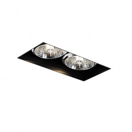 QAZQAModerneinbouwspotzwartGU10AR70trimless2-lichts-Oneon