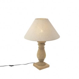 QAZQALandelijketafellampmetlinnenkapbeige50cm-Catnip
