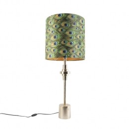QAZQAArtDecotafellampgoudvelourskappauwdessin40cm-Diverso