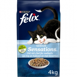 4xFelixKattenvoerDroogSeniorSensations4kg