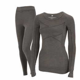 XtremeThermosetDamesMerinoWol-ThermoshirtThermolegging-GreyMelange-S